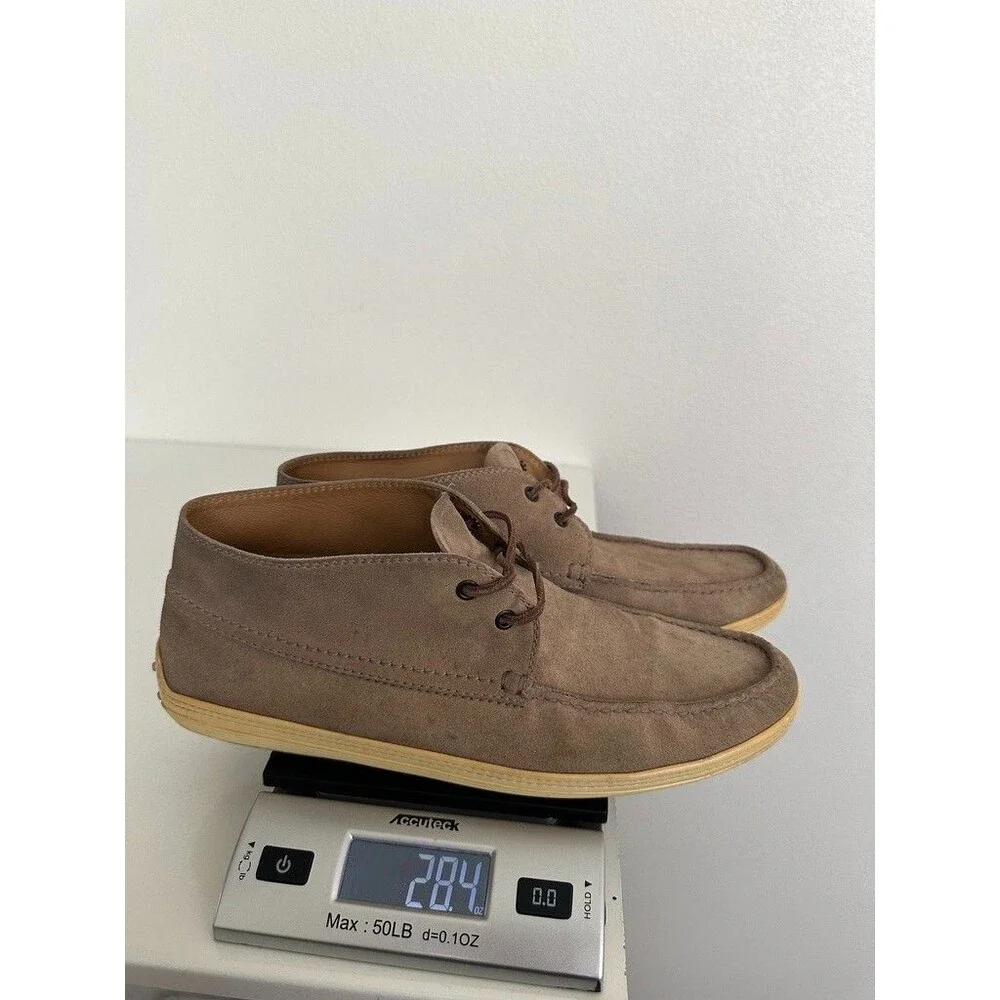 Tod's Suede Chukka Boot Sneaker Desert Tan Lace Up Leather Italy Men's Size 10.5